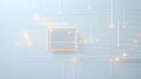 Abstract digital technology background with glowing circuit board patterns and illuminated connection points for modern tech presentations.