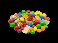 Colorful assorted gumballs and candy spheres isolated on transparent background, ready for design use on t-shirts, stickers, clipart, print-on-demand products, and sublimation projects.
