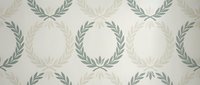 Elegant laurel wreath seamless pattern in soft sage green and cream tones. Classic botanical design tiles perfectly for wallpaper, fabric, and home decor projects.