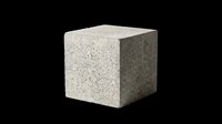 Concrete cube block isolated on transparent background, ready for design use in architectural graphics, construction mockups, t-shirt designs, and print-on-demand products.