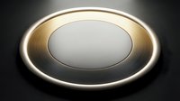 Recessed ceiling light fixture with warm LED ring and frosted diffuser, suitable for interior design and home renovation projects.