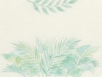 Watercolor tropical leaves frame on beige background with copy space for text and design projects.