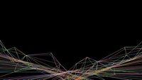 Abstract colorful network lines connecting on black background for technology presentations and digital communication concepts.