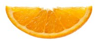 Fresh orange slice isolated on white background, ready for food and beverage design, packaging, and culinary content use.