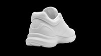 White sneaker rear view isolated on transparent background, ready for T-shirt design, print on demand, stickers, clipart, and sublimation projects.