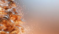 Abstract copper and silver waves with glowing sparkles and particles on gradient background create luxurious festive atmosphere for holiday designs.