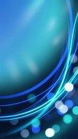 Abstract flowing blue and cyan neon curves with glowing bokeh lights on dark background. Modern digital design for technology, business, and corporate presentations.
