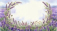 Watercolor lavender frame with bees and butterflies, purple floral border with copy space for greeting cards, invitations, and posters.
