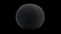 Black foam sponge ball isolated on transparent background, ready for design use in stickers, print on demand, T-shirts, clipart, and sublimation projects.