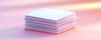 Stack of white paper sheets on pink background with soft gradient lighting effect and copy space for text or design elements.