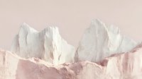Minimalist mountain landscape in soft pink and white tones, abstract peaks and ridges creating serene natural composition for modern wall art and interior design.
