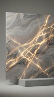 Luxury marble slab with golden veining and LED backlighting creates stunning illuminated stone panel for premium interior design and architectural applications.