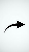 Black curved arrow pointing right on white background isolated for graphic design and presentation use.