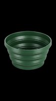 Green collapsible silicone bowl isolated on transparent background, ready for camping gear, outdoor product, print on demand, stickers, and t-shirt design use.