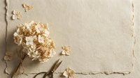 Vintage dried hydrangea flowers with old scissors on aged paper background for scrapbooking and craft projects.