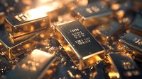Shiny gold bars arranged with dramatic lighting and bokeh effects creating luxury financial concept. Precious metal investment background with selective focus.