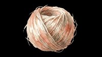 Watercolor ball of twine or jute rope in warm beige and coral tones, isolated on transparent background. Ready for clipart, t-shirt design, stickers, print-on-demand products, and sublimation projects.