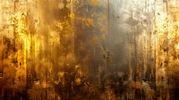 Abstract golden and black textured background with grunge effect and vertical brushstrokes creates dramatic contrast for luxury design projects and artistic layouts.