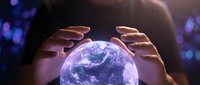 Hands holding glowing planet Earth with purple light effects, symbolizing global responsibility, environmental protection, and sustainable future vision for business and ecology concepts.