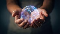 Hands holding glowing digital globe with network connections representing global technology, innovation, and futuristic communication concepts.