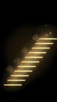 Golden glowing staircase with particle effects ascending diagonally on black background, symbolizing growth, success, and progress for business presentations and motivational designs.