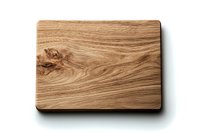 Wooden cutting board with natural grain pattern and knot detail isolated on white background. For kitchen, food photography and product design.