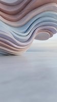Abstract flowing waves in soft pastel colors creating smooth curved layers. Modern minimalist design for contemporary interiors and digital backgrounds.
