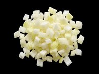 Diced onions isolated on transparent background, ready for culinary design, recipe graphics, cooking blogs, food packaging, restaurant menus, and print-on-demand kitchen products.