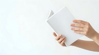 Hands holding blank white tablet device against neutral background, suitable for app mockups, technology marketing, and digital product presentations.