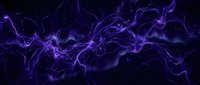 Purple electric lightning bolts crackling across dark background with glowing plasma energy effects for digital art and futuristic technology designs.