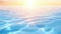 Tranquil blue ocean water surface with gentle waves reflecting warm sunlight at sunset, creating serene ripples and peaceful atmosphere for wellness backgrounds.