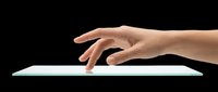 Caucasian hand with fingers extended hovering over a glass touchscreen surface, isolated on transparent background. Ready for UI, app design, technology graphics, web design, digital interface mockups, and print-on-demand products.