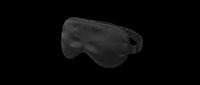 Black silk sleep eye mask isolated on transparent background, ready for sticker, print on demand, sublimation, and T-shirt design use.
