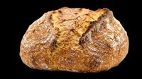 Artisan sourdough bread loaf with crusty golden-brown exterior, isolated on transparent background. Ready for bakery designs, food packaging, menus, print-on-demand products, and culinary graphics.
