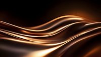 Elegant smooth golden waves flow across dark background creating luxurious abstract pattern with light effects and glossy metallic texture. For luxury branding designs.