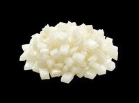 Pile of white diced onion pieces isolated on transparent background, ready for food clipart, stickers, print on demand, T-shirt design, and sublimation projects.
