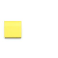 Yellow sticky note isolated on white background for office supplies, reminders, and organizational tools in workplace and home settings.
