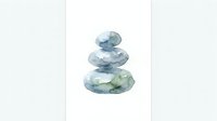 Stacked watercolor stones in blue and green tones, isolated on white background, suitable for wellness, meditation, spa, and zen design projects.