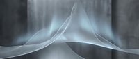 Flowing translucent fabric waves against dark textured background, creating elegant abstract composition. Suitable for modern design, backgrounds, and contemporary art projects.