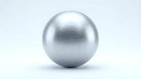 Metallic silver sphere with reflective surface isolated on white background for modern design projects and presentations.