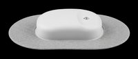 Wireless computer mouse in white with gray felt pad, isolated on transparent background, ready for clipart, t-shirt design, print-on-demand, sublimation, and sticker applications.