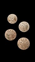 Ornamental woven spheres with intricate geometric patterns, isolated on transparent background. Ready for home decor designs, product mockups, clipart, sublimation, and print-on-demand applications.