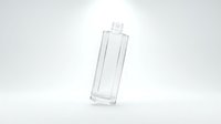 Clear glass cosmetic bottle isolated on white background for skincare product packaging and beauty brand design.