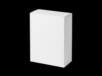 Blank white rectangular box isolated on transparent background, ready for packaging design, product mockups, t-shirt printing, sublimation, and print-on-demand applications.