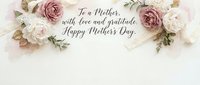 Mother's Day greeting card with pink roses and eucalyptus on soft background. Elegant floral design for celebrating mom with love and gratitude message.