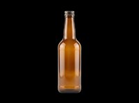 Amber glass beer bottle isolated on transparent background, ready for beverage packaging design, t-shirt graphics, print-on-demand products, stickers, and digital craft projects.