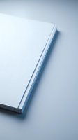 Clean white notebook with blank pages on minimalist background for business planning, education, writing projects and creative work.