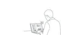 Professional businessman analyzing financial data and charts on laptop computer for business strategy and market research.