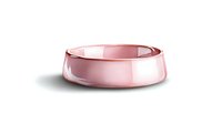 Elegant rose gold wedding band ring with beveled edges and polished metallic finish on white background, isolated jewelry photography for luxury retail.