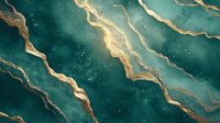 Abstract emerald green marble background with golden veins and glitter texture. Luxury pattern with flowing metallic lines on dark teal surface creates elegant design.